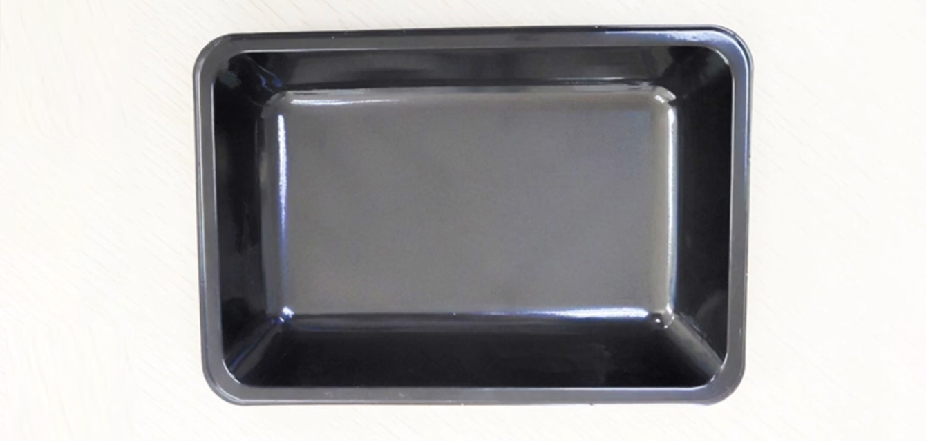 Black skin pack tray