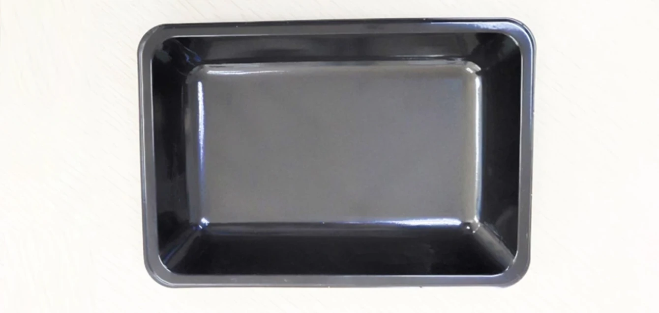 Black skin pack tray